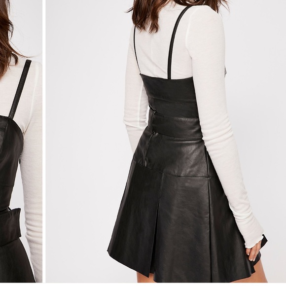 FREE PEOPLE SWEET TALK VEGAN LEATHER DRESS - Picture 3 of 3
